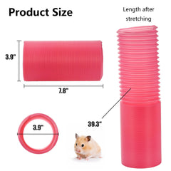ZENFUN tunnel rose pour rongeurs, stimule l'exploration en sécurité.