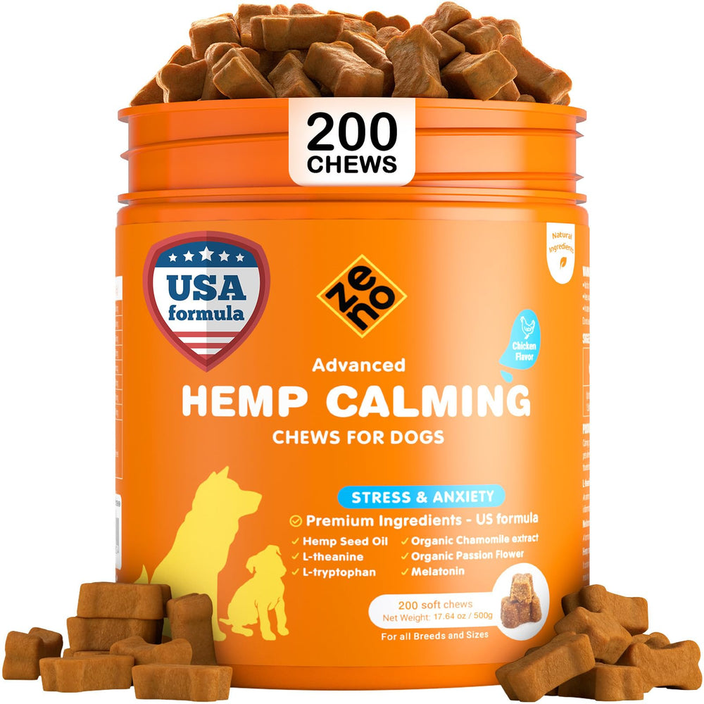 ZENO friandises calmantes au poulet montrant l’emballage pour chiens stressés
