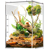ZENWUKONG terrarium 6x6x9 portes magnétiques pour un accès rapide à l'alimentation.