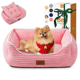 Coussin orthopédique Zerbuger pour chien moyen, rose, vue générale et confort.