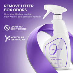 Zero Odor Odeur litière neutralisée: application pratique pour tous types de litière.