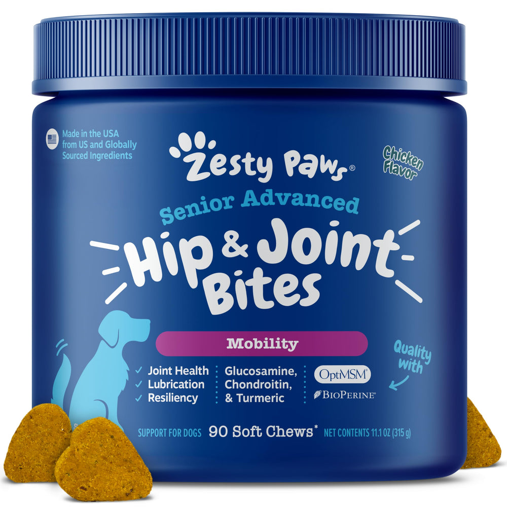 Friandises Mobilite Zesty Paws pour chiens – soutien des articulations.
