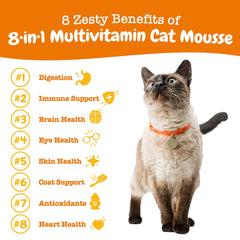 Zesty Paws Mousse doseur, format pratique pour administrer le complément aux chats.