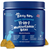 Zesty Paws Senior Chien – boîte de multivitamines, soutien potentiel à la vitalité et au bien-être.