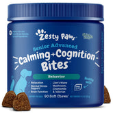 Zesty Paws Senior Calmant et Cognition dans le flacon, pour chien âgé.