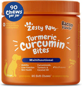 Zesty Paws Turmeric Curcumin Bites – emballage pratique pour chien.