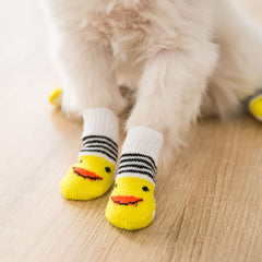 Chaussettes anti-glissantes ZGWANSUI canard jaune pour intérieur et traction durable.