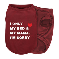 T-shirt Ziagaop pour chien en coton imprimé rouge, look tendance et respirant.