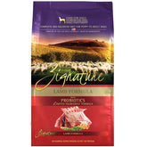 Zignature Agneau Formule Ingrédients Limités, emballage 4lb, pratique à stocker.