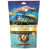 Friandise Zignature Whitefish en forme d'os, idéale pour récompenser lors de l'entraînement.