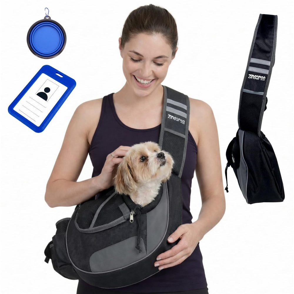 Zingaroo Sling – porte-mains-libres pour chat, transport confortable lors des déplacements.