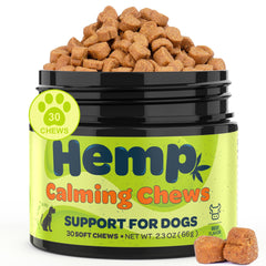 Zingly Hemp Calming Chews — bouteille prête, aide possible pour l’anxiété canine.