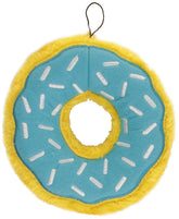 ZippyPaws Donutz beignet bleu sans rembourrage, idéal pour des jeux propres.