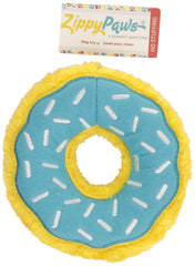 ZippyPaws Donutz glaçure brodée vermicelles bleu, détails charmants.