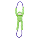 ZippyPaws RopeTugz singe vert en action, parfait pour jeux de tir et stimulation
