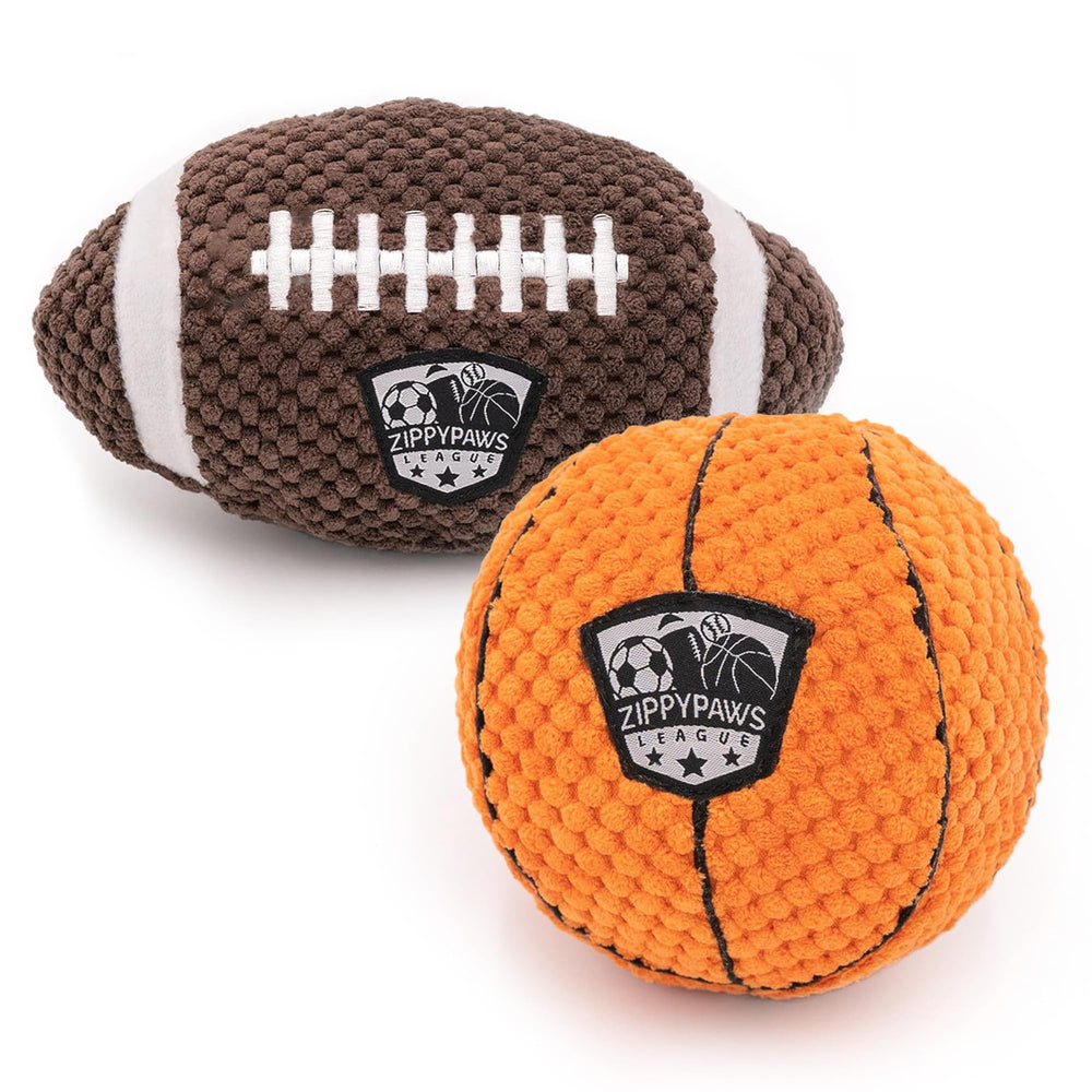 Patch ligue sur le ZippyPaws SportsBallz, parfait pour encourager le jeu.