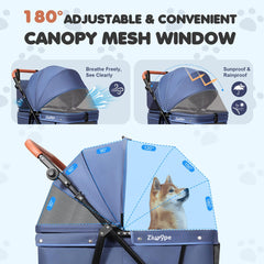 Poussette Ziuaype avec ventilation maillée sur les côtés pour la fraîcheur.