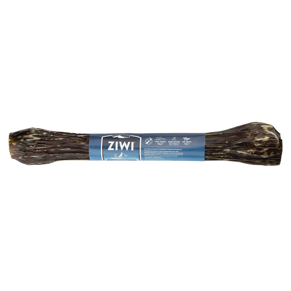 ZIWI jarret de cerf os de boeuf emballé — friandise naturelle pour le dressage.