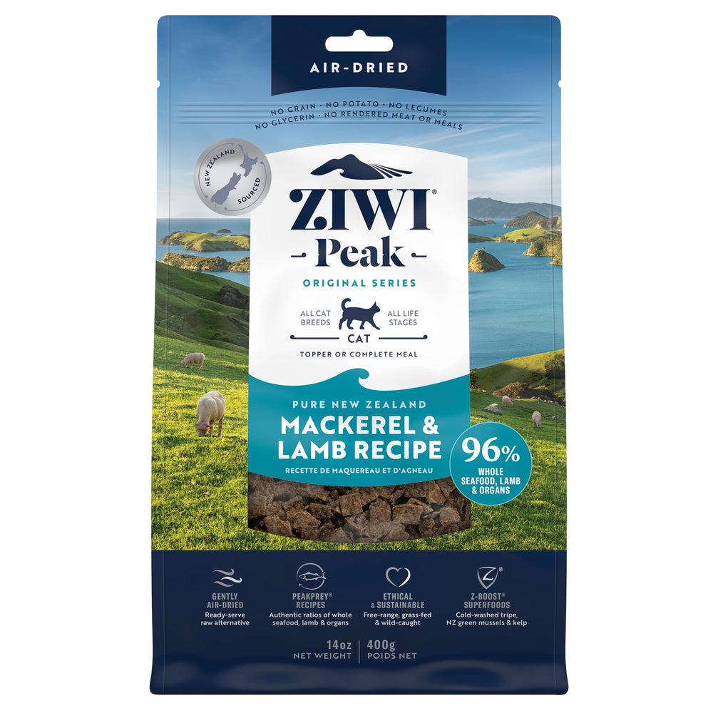 ZIWI Peak chat – morceaux-maquereau et agneau, repas riche en protéines et naturel.