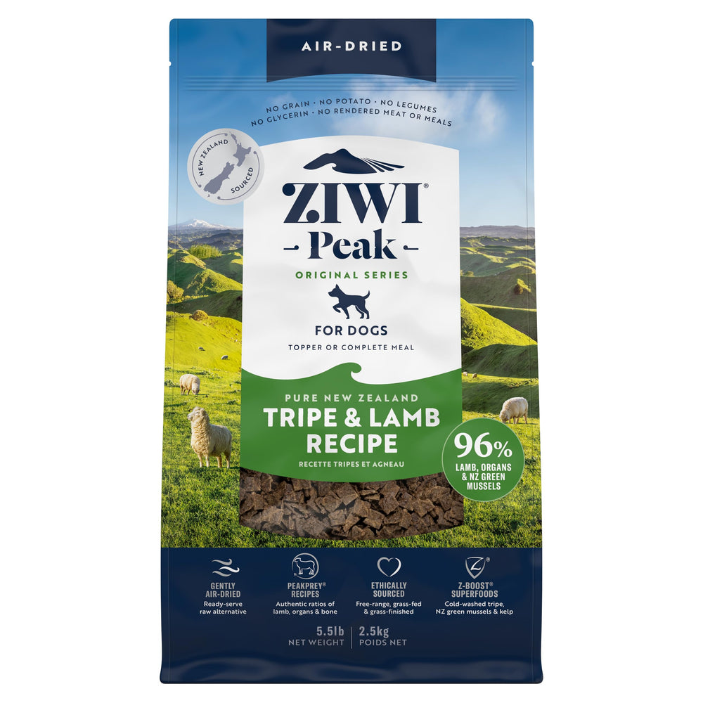 ZIWI Peak Tripe & Lamb, sac du produit pour un repas pratique et équilibré.