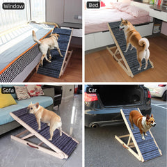 ZJSF rampe bois robuste offre soutien stable pour chiens lourds.