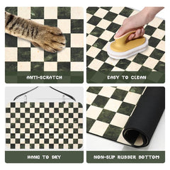 Tapis Zoeeya pour nourriture et eau, surface absorbante et antidérapante.