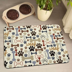 Tapis Zoeeya pour nourriture de chien, imperméable et protège le sol des débordements.