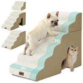 ZOMISIA Escaliers chien 6 étapes 29 pouces beige, facilitant l'accès au canapé.
