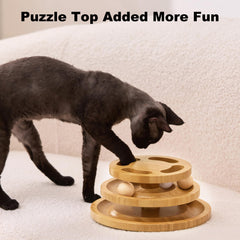 ZOMISIA plateau-bois-durable-chat: base stable pour des jeux sûrs.