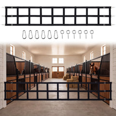 Zonon Barrière de stalle 10' x 20' noir – ensemble prêt à l’emploi pour écurie.