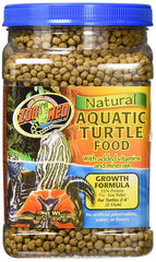 Zoo Med Aliments tortue aquatique, granulés pour jeunes tortues, croissance soutenue à la surface.