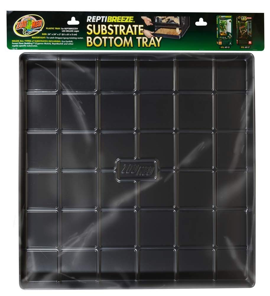 Bac substrat Zoo Med ReptiBreeze 24x24, nettoyage facile et prévient les déversements