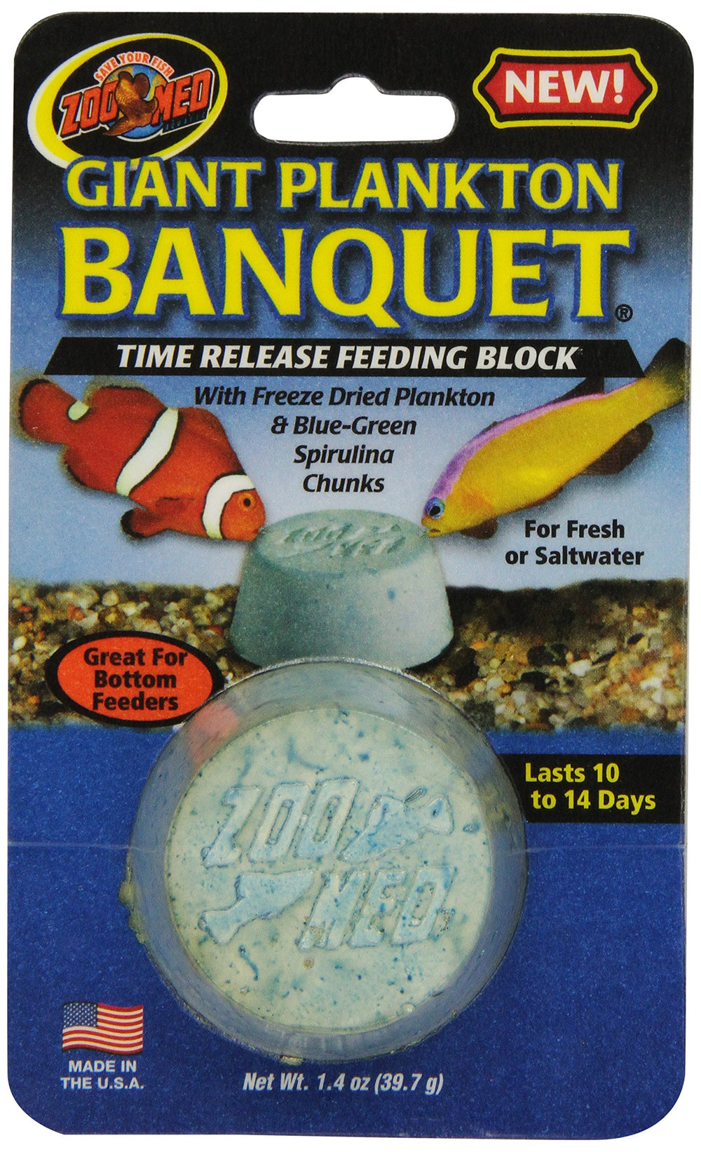 Zoo Med Banquet Plancton Bloc – nourrissage géant facile et durable pour poissons