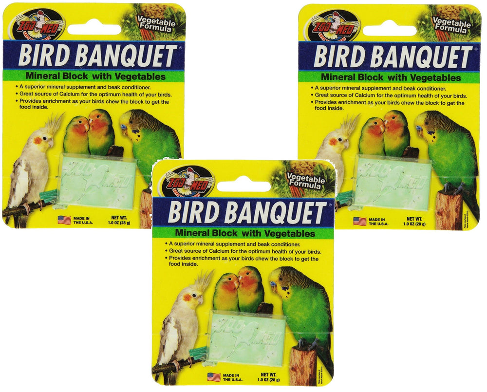 Bloc minéral végétal Zoo Med pour oiseaux, stimule l'enrichissement et l'entretien du bec.