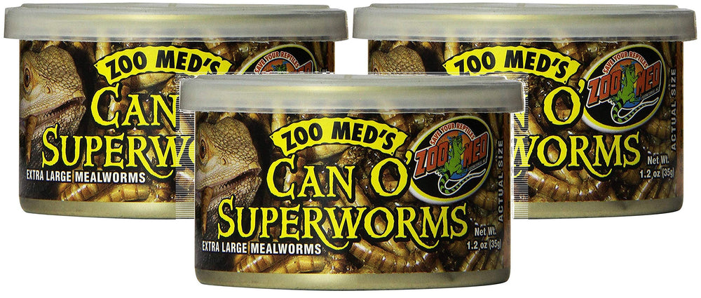 Zoo Med Can O' SuperWorms – trio de boîtes prête à l’emploi pour reptiles et tortues