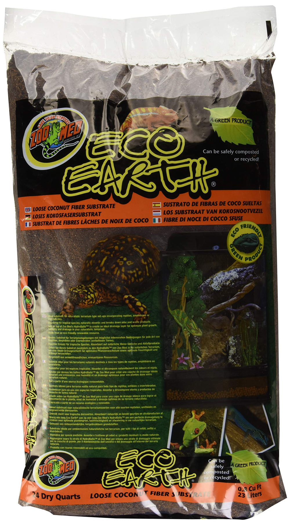 Zoo Med Eco Earth : substrat fibre coco pour terrarium et humidité stable.