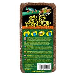 Zoo Med Eco Earth: substrat polyvalent pour reptiles et amphibiens, naturel et absorbant.