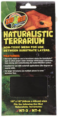 Zoo Med maillage terrarium naturel 18x18, avant : drainage efficace et séparation des substrats.