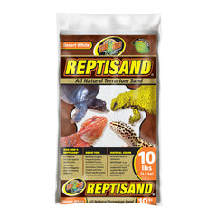 Zoo Med ReptiSand Desert White, grains naturels favorisant le fouissage des reptiles désertiques.