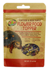 Utilisation pratique : garniture florale Zoo Med pour tortues, offre variété et appétit.