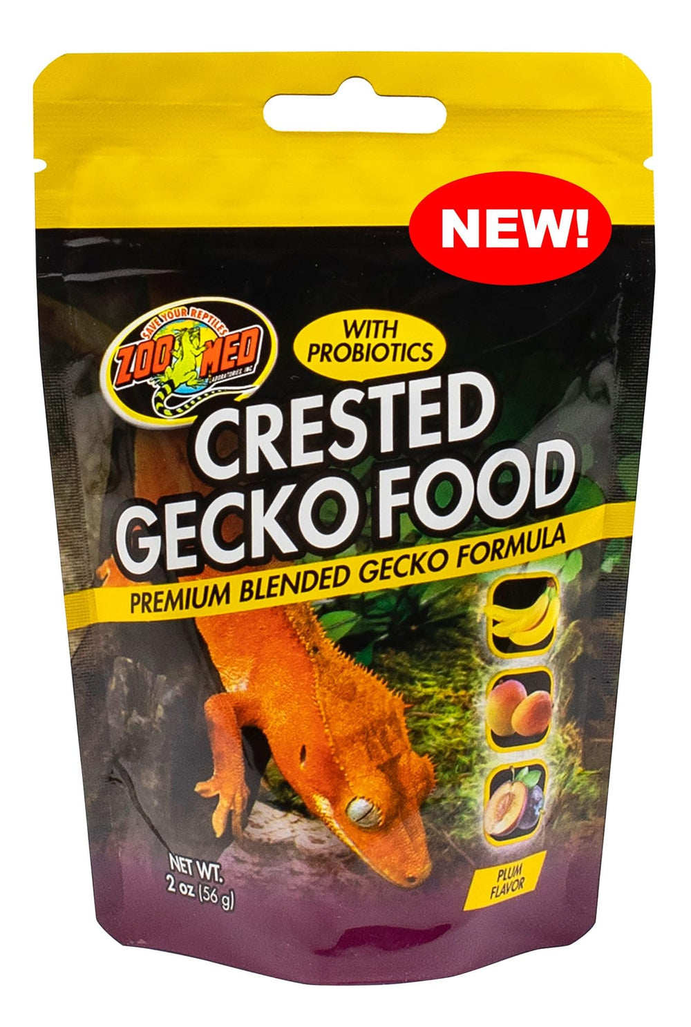 Zoo Med Crested Gecko Food prune, bouteille, alimentation quotidienne idéale pour geckos en croissance.