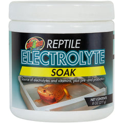 Zoo Med Electrolyte Soak, flacon, hydratation sûre pour reptiles.