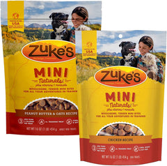 Zuke's Mini Naturals – recette poulet: récompense savoureuse et légère pour l'entraînement.