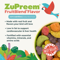 ZuPreem FruitBlend formes variées, encouragent des comportements de repas naturels.