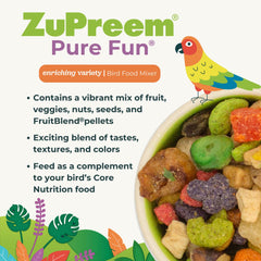 ZuPreem Pure Fun: ingredients premium comme banane et millet pour nutrition equilibree