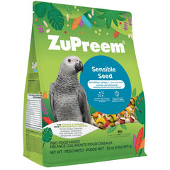 ZuPreem Sensible Seed – emballage clair illustrant le mélange équilibré pour oiseaux.