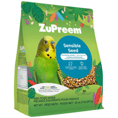 ZuPreem Sensible Seed – emballage pratique et premium pour petits oiseaux.