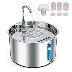 Fontaine Zvaiv pour chat en acier inox 304, hydratation fiable.