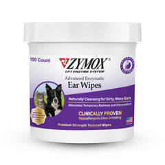 Lingettes Zymox pour oreilles, nettoyage en douceur pour chiens et chats.