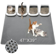 Zyusora Jumbo Tapis Litiere avec grille hexagonale; aide a reduire les traces sur le sol